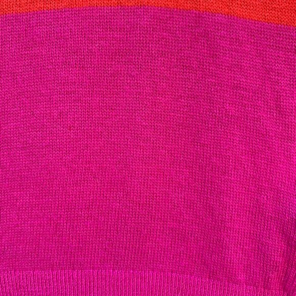 Ann Taylor LOFT Hot Pink & Red/Orange Color-block Cardigan Womens Size Small - Picture 9 of 11